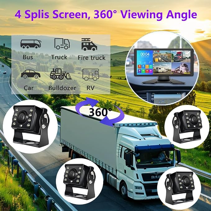 4K RV Backup Camera, 10.36" Touch Screen Monitor - Image 3