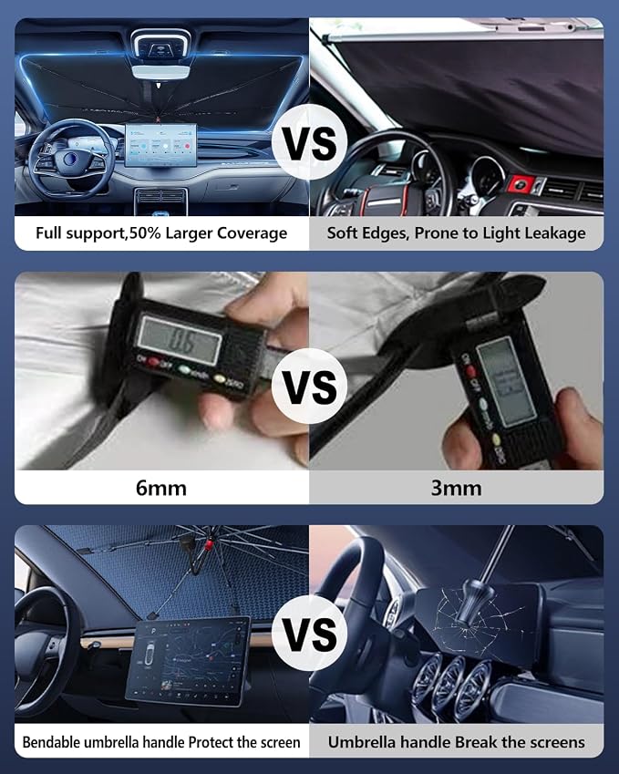 Foldable Windshield Sun Shade Umbrella – Reflective Car Window Cover - Image 3