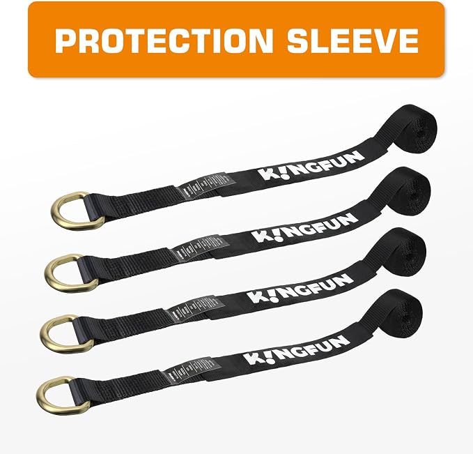 Kingfun Car Tie Down Straps for Trailers 4 Pack Lasso Straps - Image 4