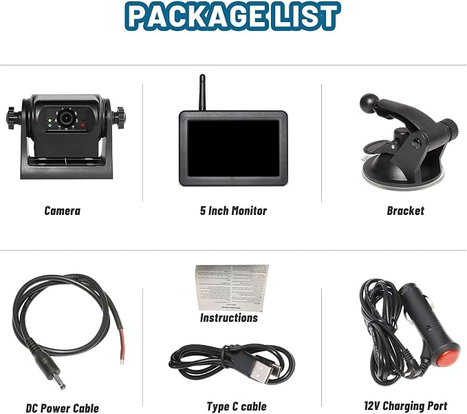 EWAY Wireless WiFi Magnetic Hitch Backup Camera 1080P HD Rechargeable Battery - Image 8