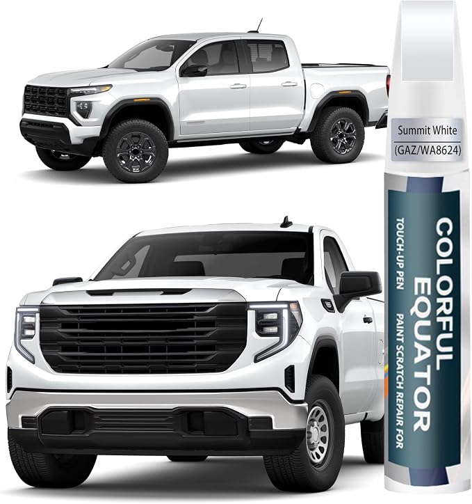 Summit White Touch Up Paint for GMC, Car Paint Pen Scratch Repair Two-In-One by SNSIR