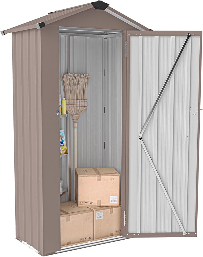 Outdoor Metal Storage Shed, Waterproof Garden Tool Shed by Dithoko