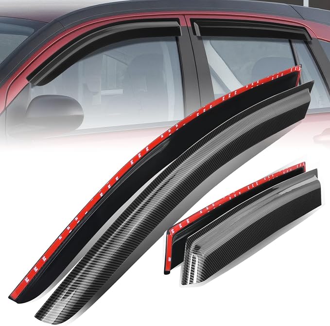 Auto Dynasty Set of 4 Carbon Fiber Pattern Window Visors Compatible by AutoDynasty