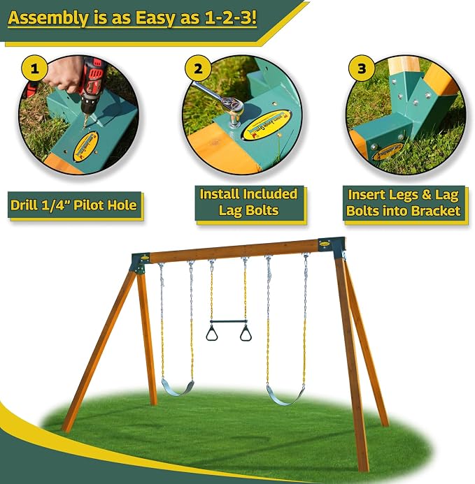 Eastern Jungle Gym Easy 1-2-3 A-Frame Swing Set Bracket Heavy Duty - Image 9