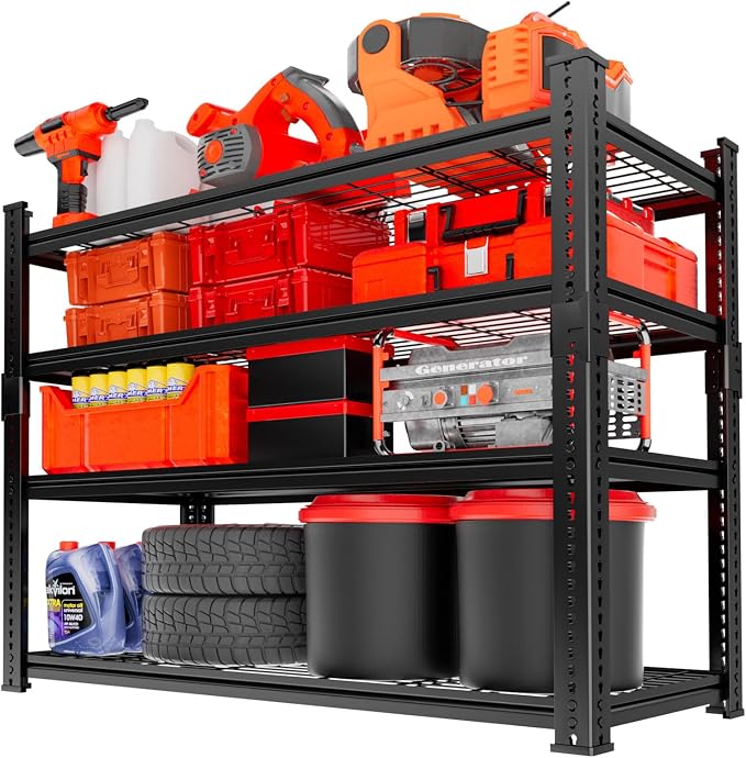 Storage Shelves, Garage Shelving Heavy Duty 1920LBS Capacity, 4 Tier Utility by Unknown