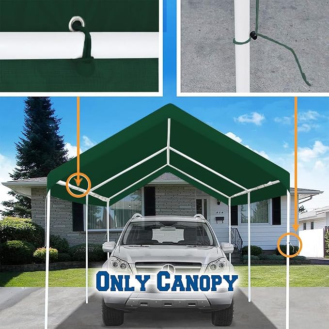 12'x20' Upgraded Carport Replacement Top Canopy Cover - Image 5
