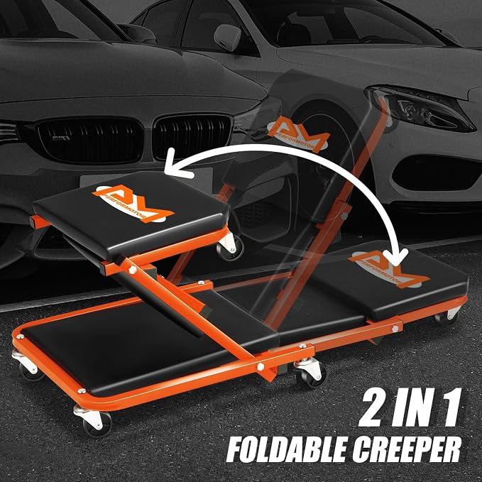 PM PERFORMOTOR 36 Inches Folding 2 in 1 Rolling Z Creeper, Adjustable Roller - Image 4
