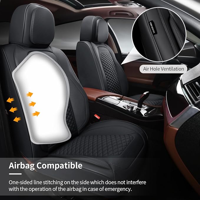 2 Packs Car Seat Covers Leather Car Seat Covers Universal Seat Covers - Image 4
