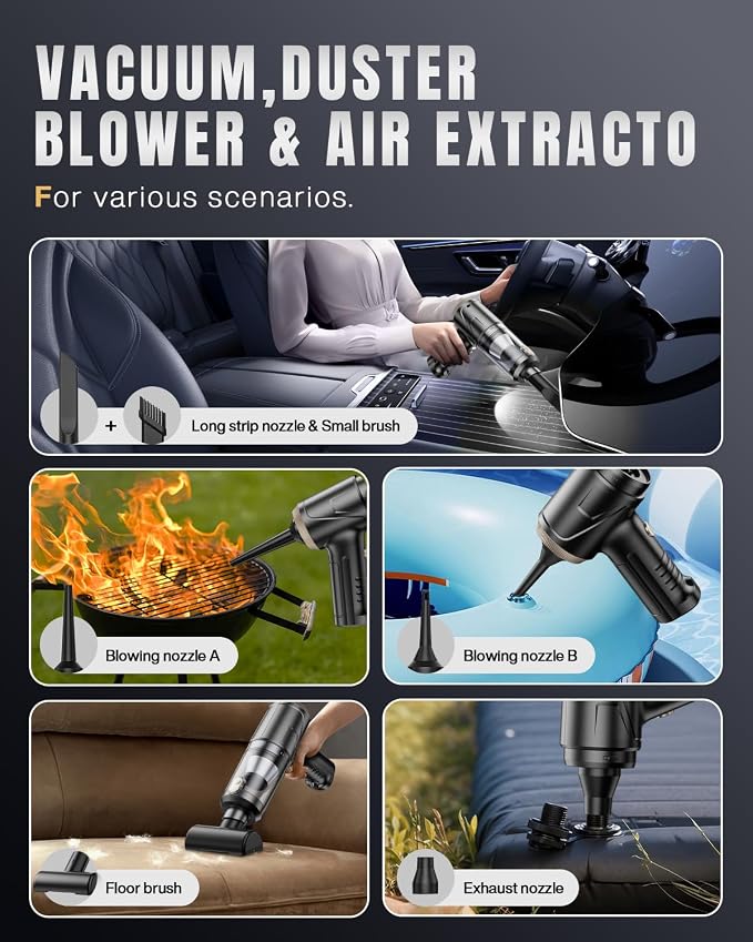 Handheld Car Vacuum Portable Cordless, 21000Pa High Power Handheld Vacuum - Image 7