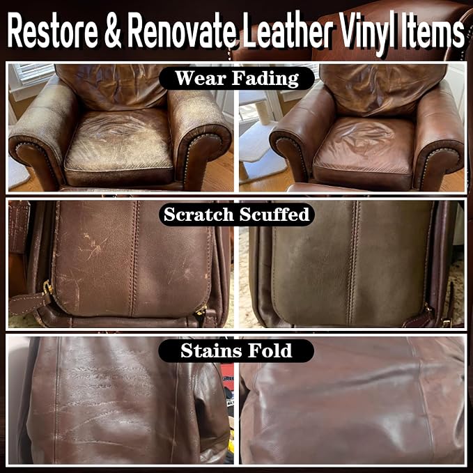 Leather Recoloring Balm Medium Brown Dye Vinyl Car Interior Leather Boat Seat - Image 2
