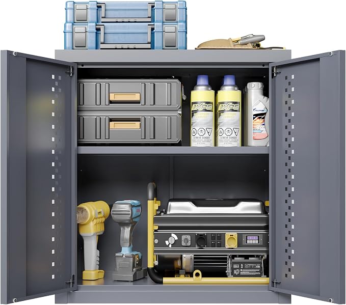 Metal Wall Storage Cabinet Steel Wall Mounted Garage Storage Cabinet by Karini