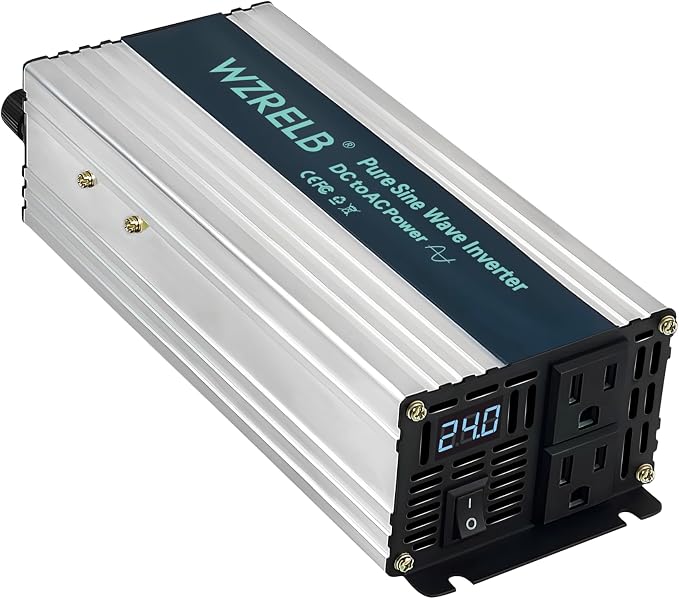 WZRELB 800W Pure Sine Wave Inverter 24V DC to 110V 120V AC Power Converter by WZRELB