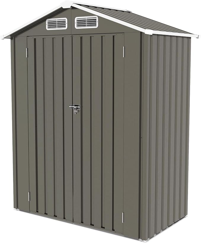 5x3x6FT Outdoor Storage Shed, Galvanized Steel Garden Shed - Image 7