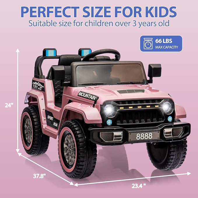 12V Kids Ride on Truck Car, 4 Wheeler Electric Vehicles - Image 4