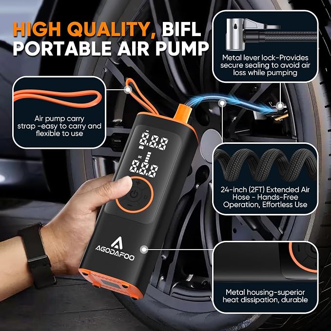 Tire Inflator Portable Air Compressor, 4X Faster 150 PSI Inflation Air Pump - Image 4