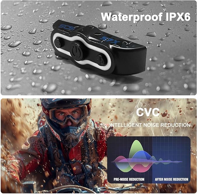 Motorcycle Helmet Bluetooth Headset Motorcycle Helmet Speaker IPX6 Waterproof - Image 4