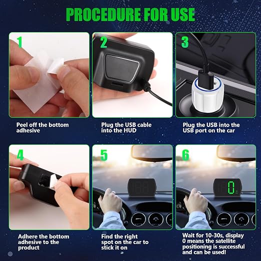 GPS Digital Speedometer for Car MPH, Universal HUD Speed Meter - Image 5
