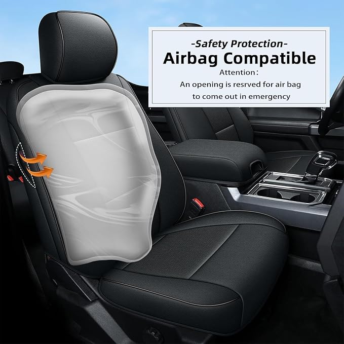 AOMSAZTO Front Seat Covers for Ford F150 XL XLT: 2015-2024 SuperCrew & F250 - Image 6