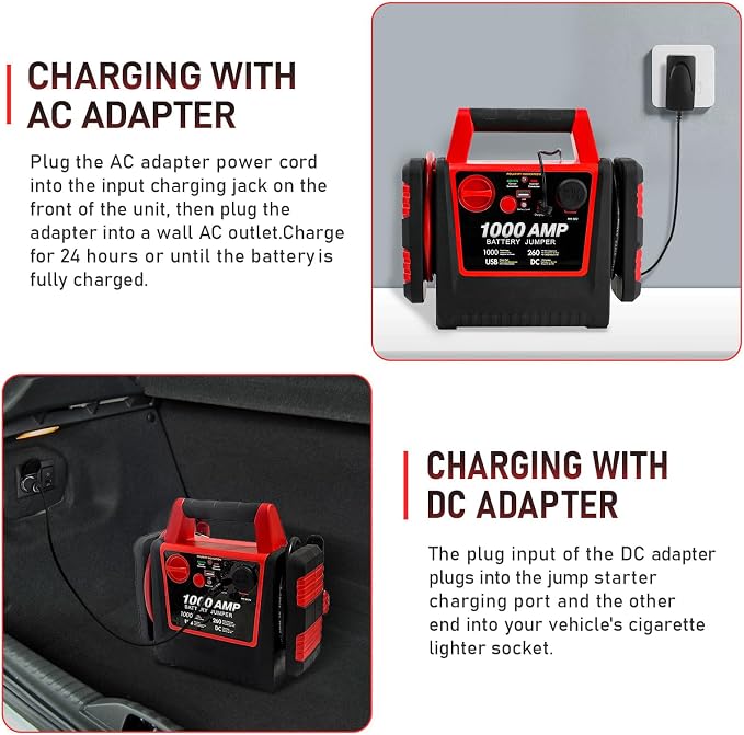 Car Battery Jump Starter with Air Compressor 1000Amp Portable Jump Starter - Image 6