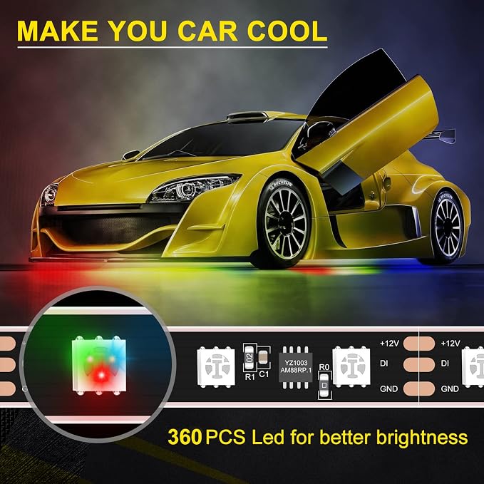 OPP ULITE Car Underglow Light Strip Dream Chasing Color, Upgraded Silicone - Image 2