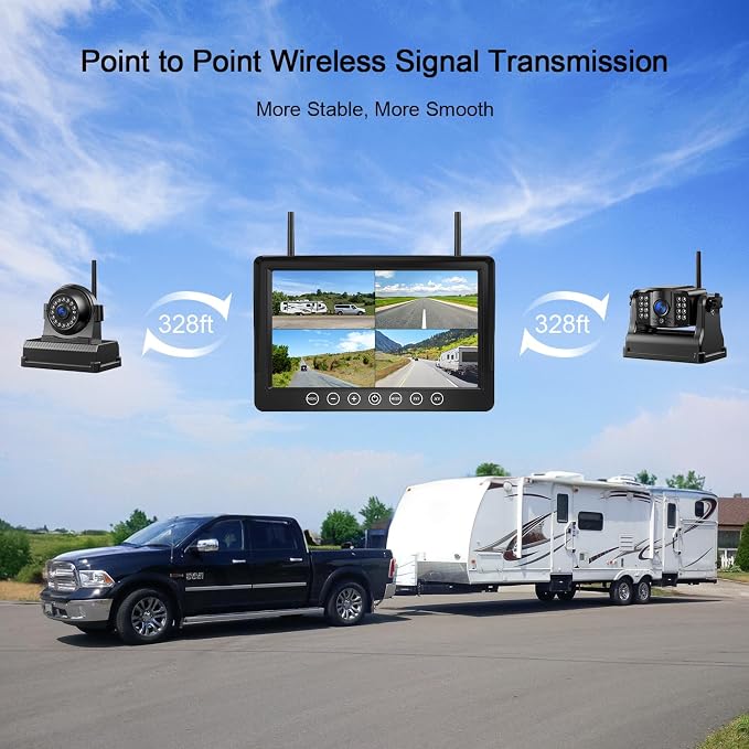 Fookoo HD 1080P 9" Magnetic Wireless Backup Camera, Rechargeable 2 Side View 2 - Image 5