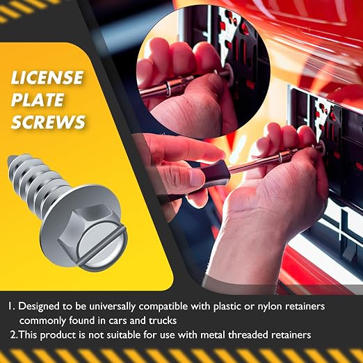 【Upgraded】 100 Pcs License Plate Mounting Screws - Image 5