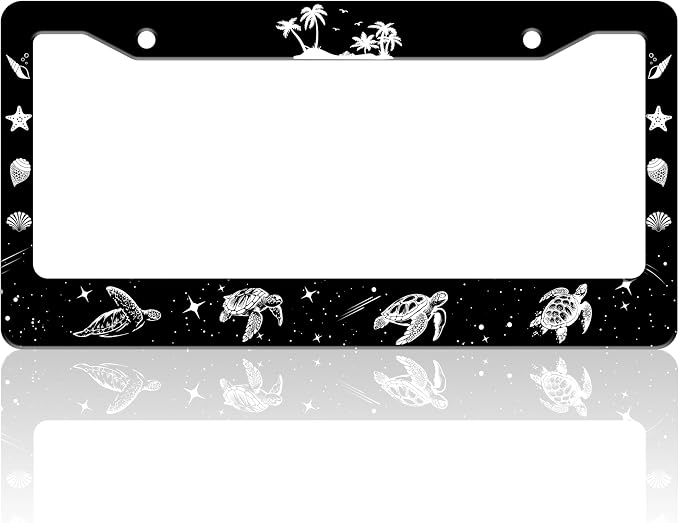Turtle License Plate Frame Beach Shell Animal License Plate Holder by TINALUIN