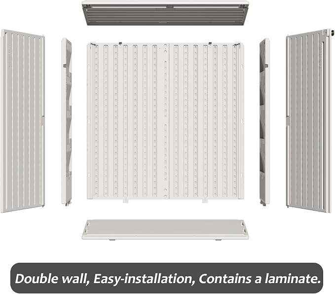 ZZM HDPE Outdoor Storage Shed, Outdoor Plastic Storage Cabinet, Horizontal - Image 8