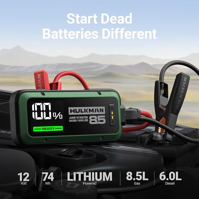 Hulkman Alpha85, Midnight Green, 2000A 74Wh Smart Jump Starter, 12V Portable - Image 2