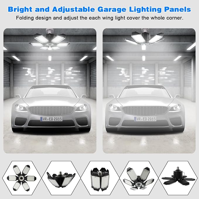 LED Garage Light - 160W LED Garage Ceiling Lights 16000LM Super Bright Garage - Image 3