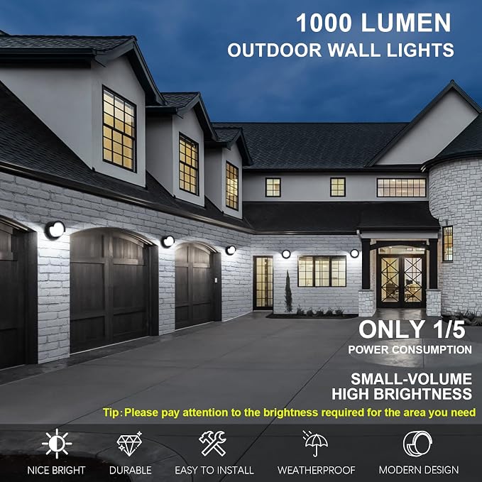 Porch Light Outdoor, 6000K Daylight Small Waterproof Anti Rust LED Wall Lights - Image 3