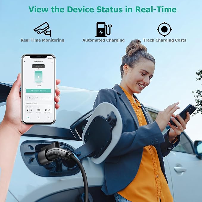 Level 2 EV Charger 48Amp, Indoor/Outdoor Electric Car Charger EVSE SAE J1772 - Image 2