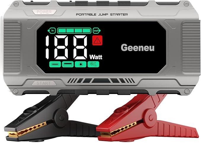 Car Jump Starter Battery Jumper Pack 8000A 65W PD Fast Charging, Portable 12V by Geeneu