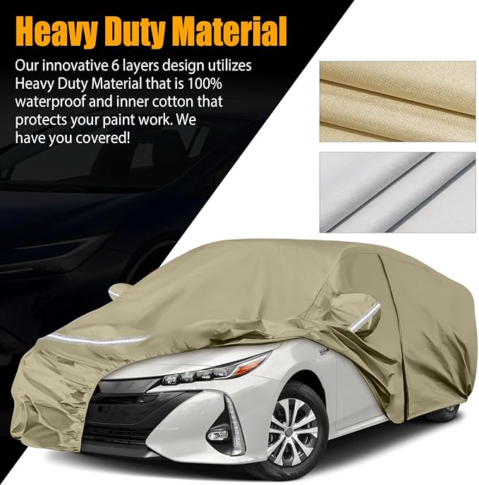 Waterproof Car Covers Replace for 2004-2025 Toyota Prius, Windproof Bands for - Image 3