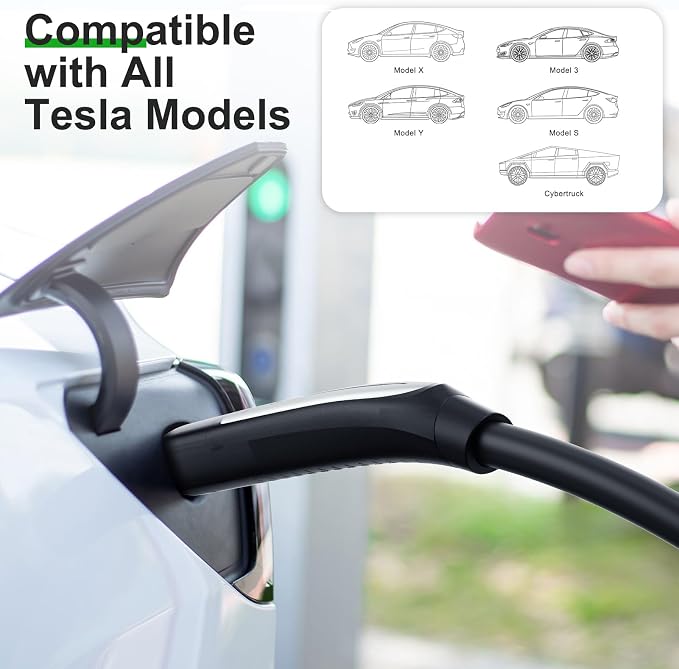 16 Amps Level 1 Tesla Charger, NEMA 5-15 Plug, Portable Electric Car Charger - Image 5
