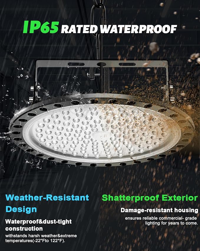 Viugreum High Bay LED Shop Lights, 500W UFO LED High Bay Light 50, 000LM 120V - Image 3