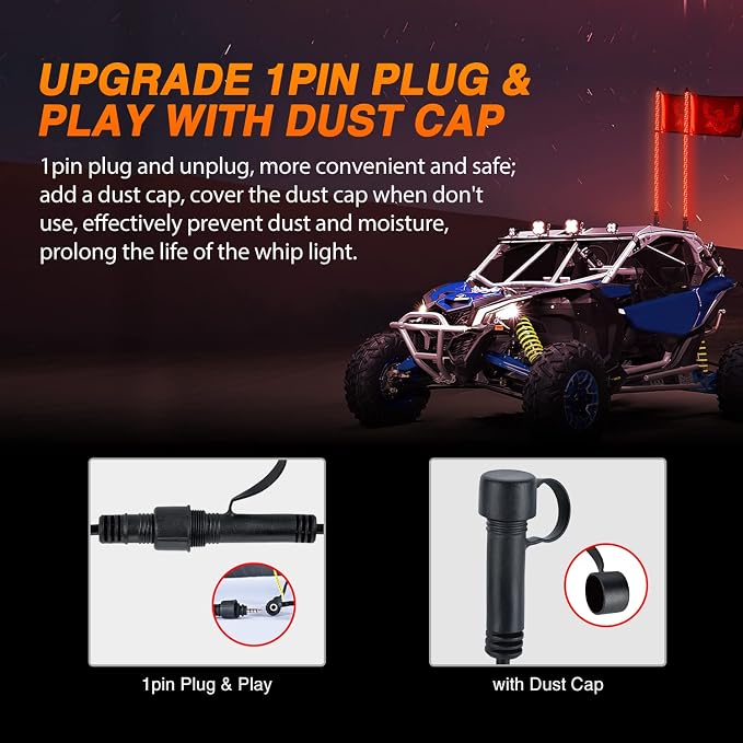 Nilight 2PCS 3FT RGB LED Whip Light - Image 6