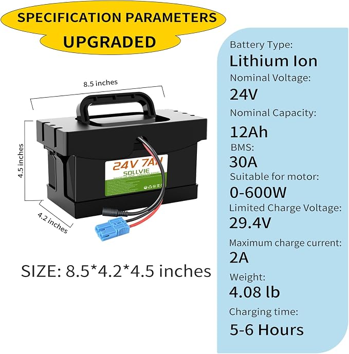 24V 7Ah/12Ah Lithium Battery for Dynacraft Realtree 24V UTV Ride- On Cars & Toys - Image 2