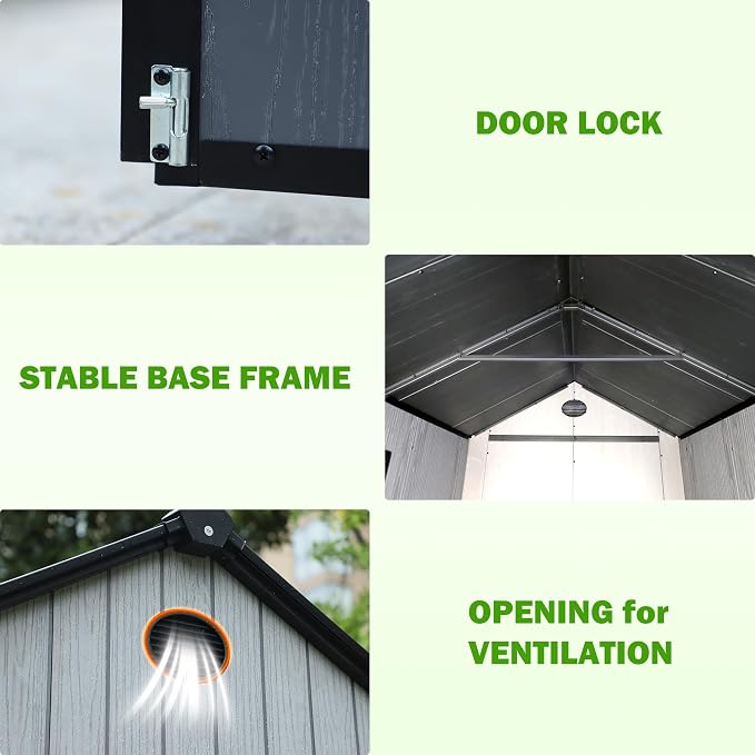 9×7 FT Outdoor Storage Shed, Large Backyard Sheds - Image 4