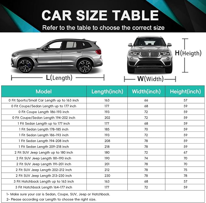 16 Layers SUV Car Cover Waterproof All Weather Heavy Duty, Universal Fit Toyota - Image 6