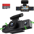 3 Channel 1080P Dash Cam Front and Inside Left/Right, Free 32G Card, Dash by ZKCAMSPYDashCamforCars