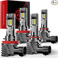 90-05/HB3 H11/H8/H9 LED Bulbs Combo, 80000LM 800% Brighter Real 1:1 Mini Size by ZONBEAM
