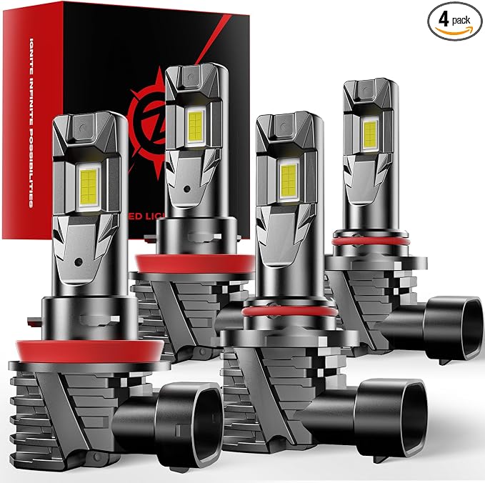 90-05/HB3 H11/H8/H9 LED Bulbs Combo, 80000LM 800% Brighter Real 1:1 Mini Size by ZONBEAM