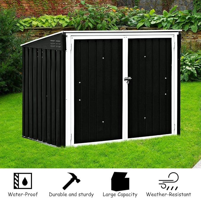 Goplus 6' x 3' Outdoor Storage Shed, Tool Storage Shed - Image 2