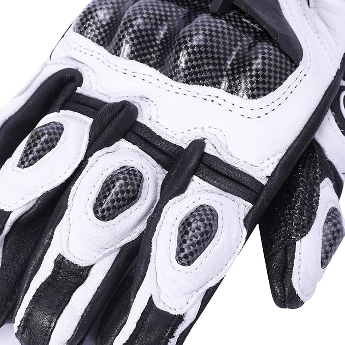 Harssidanzar Breathable Leather Motorcycle Gloves Touchscreen - Image 6