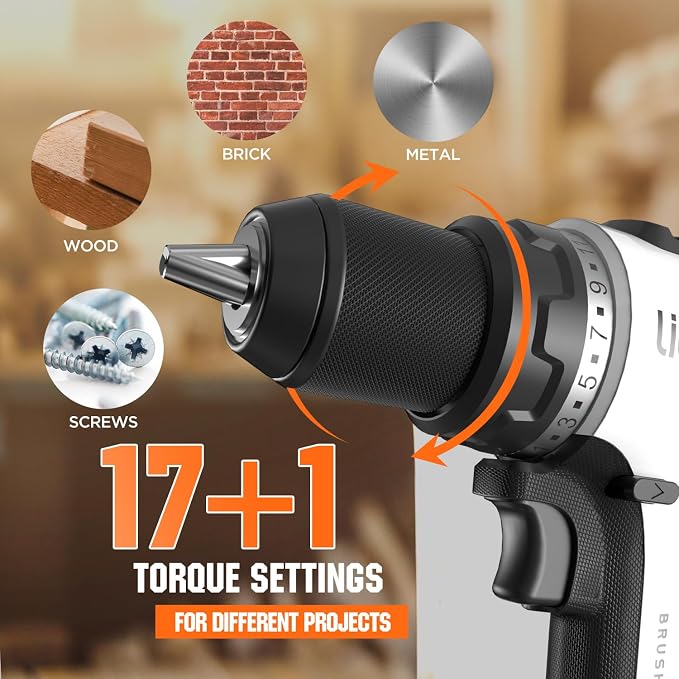 Litheli 20V Cordless Drill Driver, Brushless Power Drill - Image 3