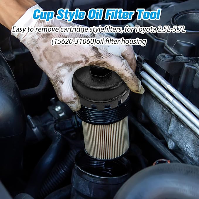 Heavy Duty Oil Filter Cap Removal Tool, 64mm 14 Flute Oil Filter Wrench - Image 7