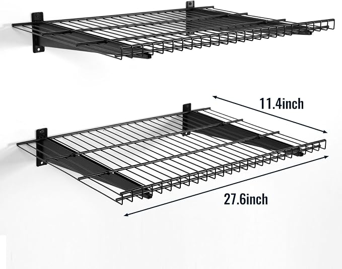 2 Pack Garage Wall Mounted Shelf, 27.6" x 11.4" Heavy Duty Wall Storage Shelves - Image 2