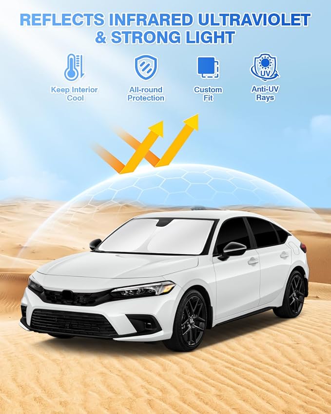 Windshield Sun Shade for 2020-2025 2026 Toyota Highlander Accessories Side Rear - Image 2