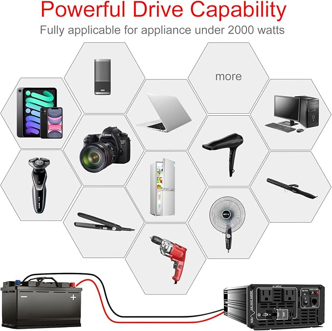 Xijia 2000w dc 48v to ac 120v Inverter Pure sine Wave 60HZ Converter - Image 10